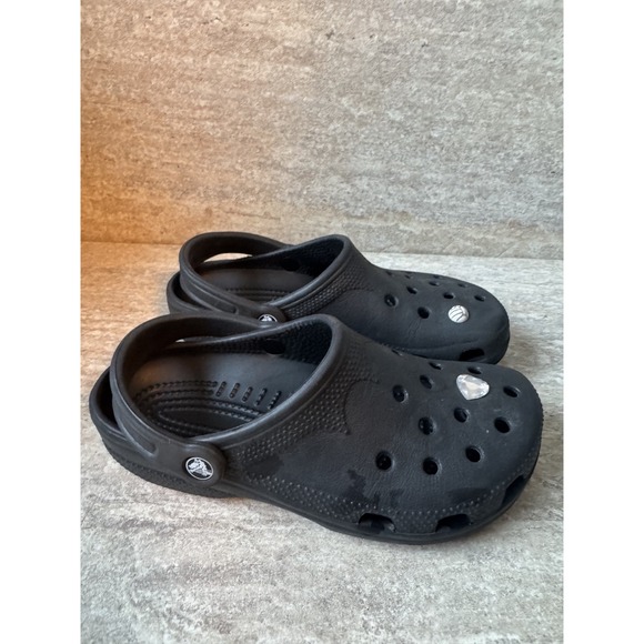 Crocs Sandals Women Size 8-9 Black Gardening Beach Casual W/ Bling! - Picture 2 of 4